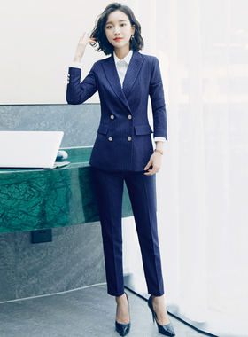 EWY西装套装女秋冬OL酒店前台大堂经理美容院店长案场客服工作服