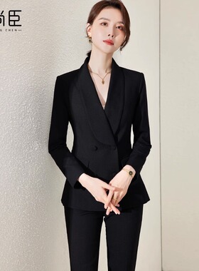 艾尚臣西装外套女黑色爱尚臣前台接待正装套装珠宝店售楼部小西服