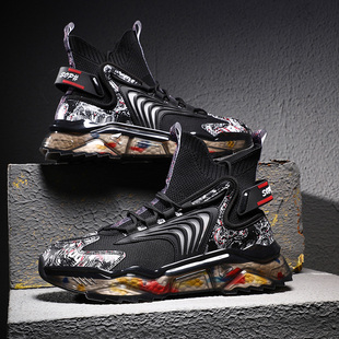 男款 夏季 老爹鞋 2025新款 爆米花软底男鞋 子百搭潮流休闲运动袜子鞋