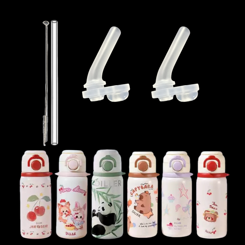 适用迪乐贝尔吸嘴儿童保温杯双饮吸管杯替换直吸管头水杯配件163