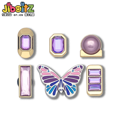 洞洞鞋配饰适配crocs配饰鞋花装饰扣金属质感宝石diy鞋扣饰品鞋花