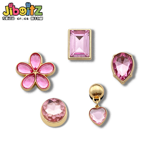 洞洞鞋配饰适配crocs配饰鞋花装饰扣DIY金属粉色钻石鞋扣饰品鞋花