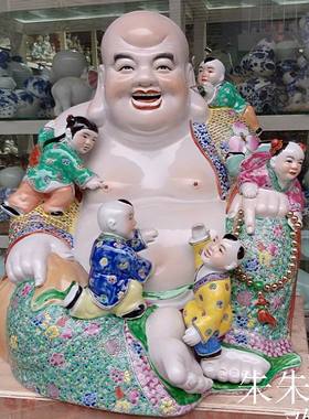 景德镇五子弥勒佛登科大肚笑佛像
