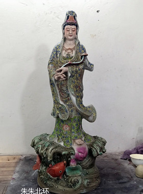 持如意南海观音菩萨佛像供奉站像