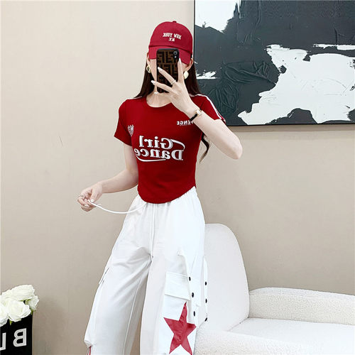 露脐紧身短款t恤女短袖夏季