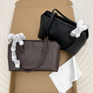 高端原单The*Row极简风真皮长肩带托特包通勤百搭大容量单肩包女