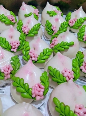 叶子模具新款寿桃叶字塑料模具中式花饽饽翻糖个性多肉连体桃叶子