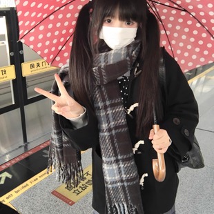 星月豚骨原版 JK围巾日系格子围巾高品质学院围脖冬制服搭配好物女