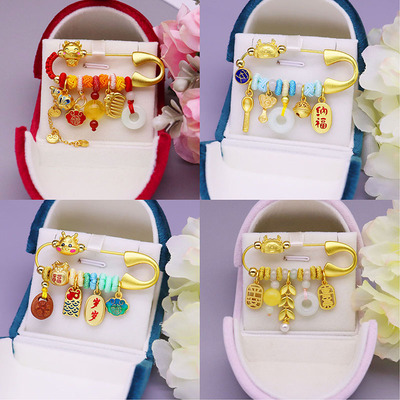 久不掉色沙金孕妇婴儿压惊别针