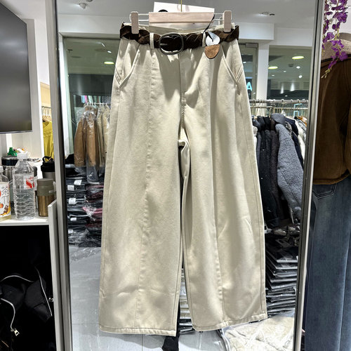 可可K687麻花腰带加绒气球裤