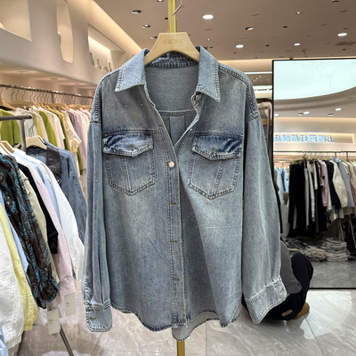 BYY1117-1满天星烫钻牛仔衬衫