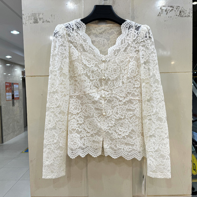 赫琳娜1958珍珠蕾丝衬衣小衫