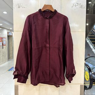 春2026欧货 气质百搭减龄天丝衬衣小衫 JD633 压褶木耳花瓣边领时尚