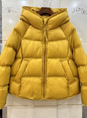 2N8536 云朵泡芙舒适拉链设计感连帽宽松短装加厚羽绒服欧货冬装