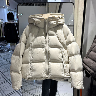 YMEID 529 欧洲站冬装2025款时尚拉链连帽休闲泡芙时尚小个羽绒服