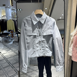 正品 606 天丝棉翻领短外套洋气两件套欧货春装 条纹吊带背心 时尚