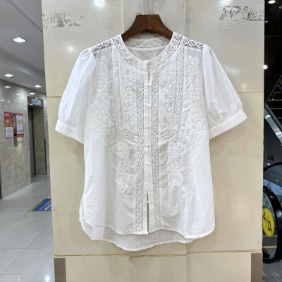 F7512蕾丝刺绣花休闲衬衫