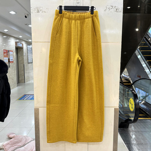 33-9866 欧货冬装2025新款时尚松紧腰加绒加厚羊毛运动休闲裤女裤