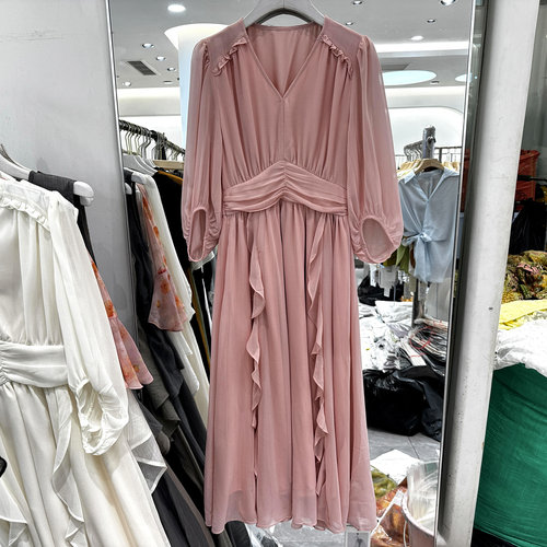 雅琪娜R9211-1纯色简约连衣裙