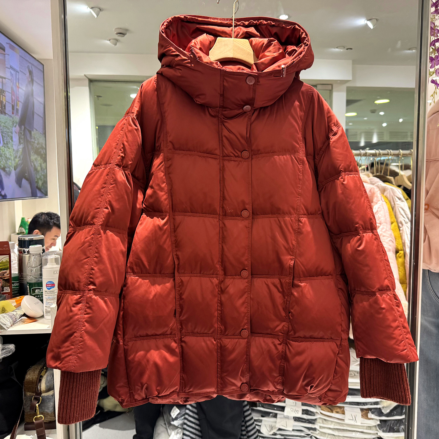 A5151连帽休闲中长羽绒服