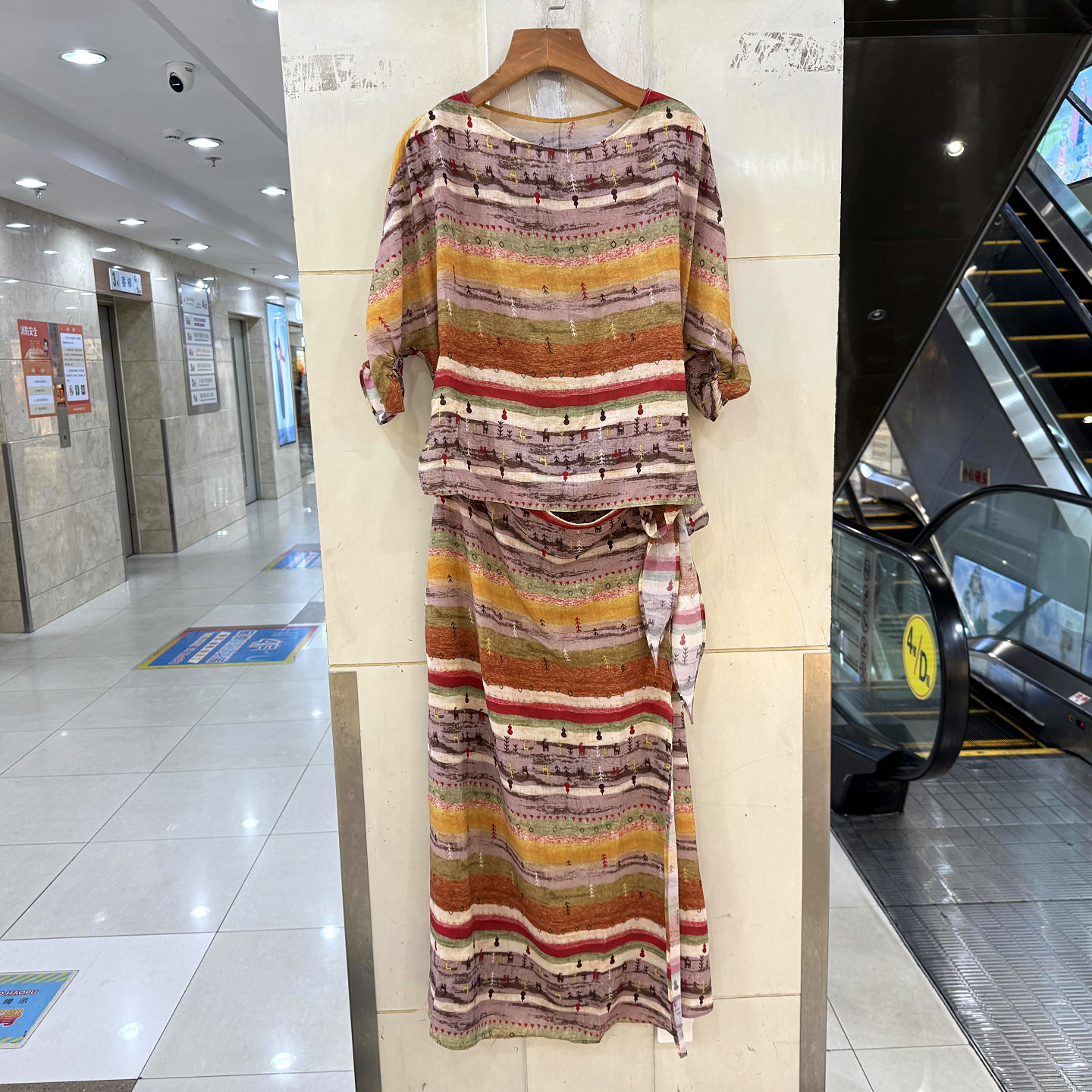 33-26108 时尚围裙式假两件气质碎花中长连衣裙欧洲站夏装正品