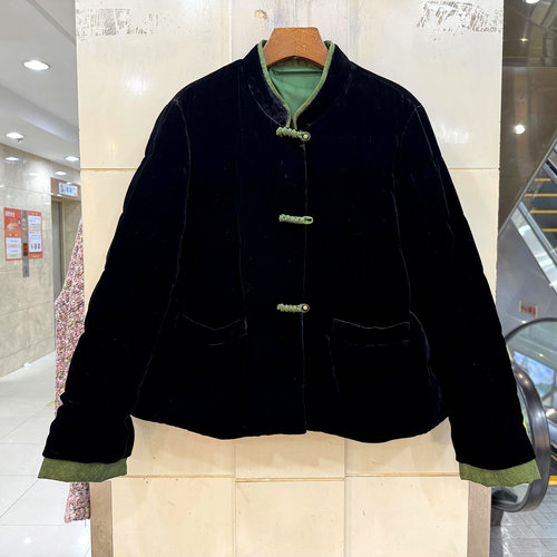 7607高端国风真丝丝绒鹅绒服