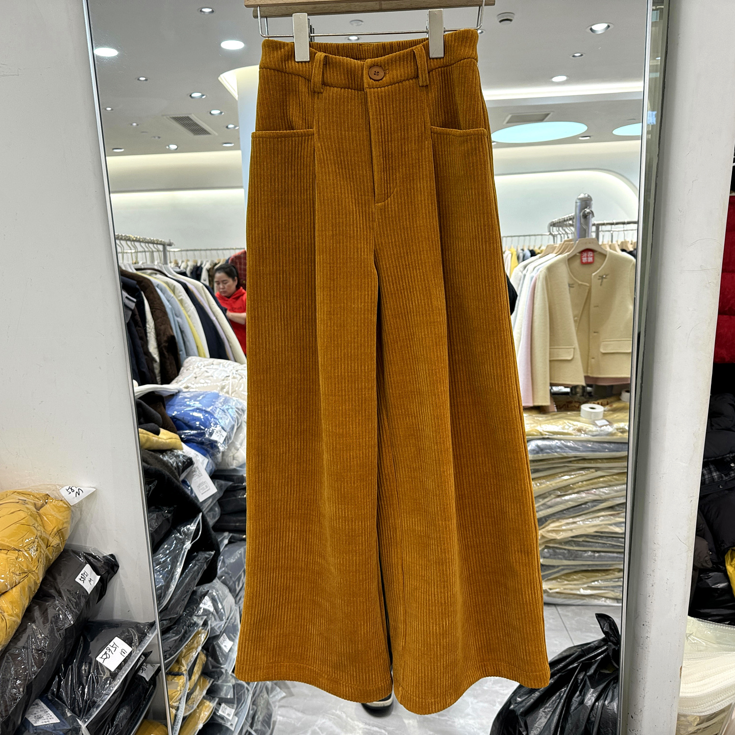 乔卡曼66B55加绒一粒扣休闲裤