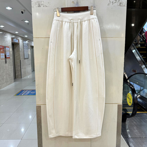 8818抽绳松紧腰羊毛弯刀裤女裤