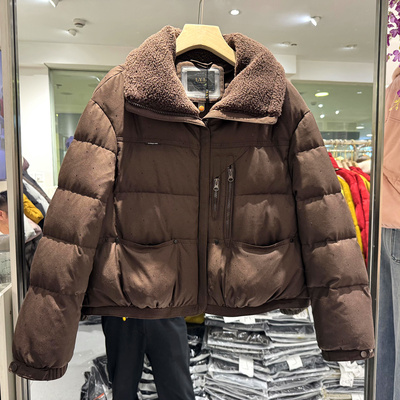 靓伊丽6620羊羔毛领烫钻羽绒服