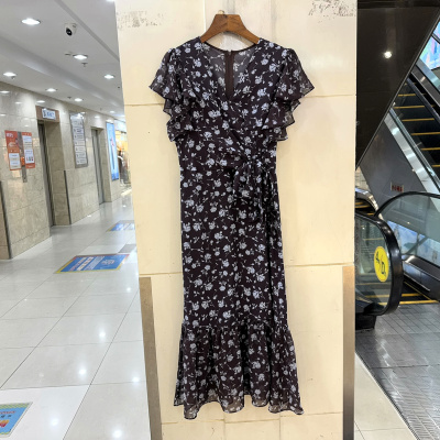 6901-DFQ26小碎花鱼尾连衣裙