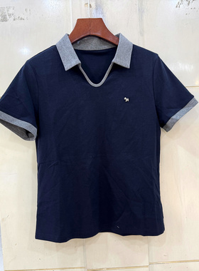 66287 小马刺绣撞色剪刀POLO翻领短袖小个T恤小衫上衣欧货夏正品