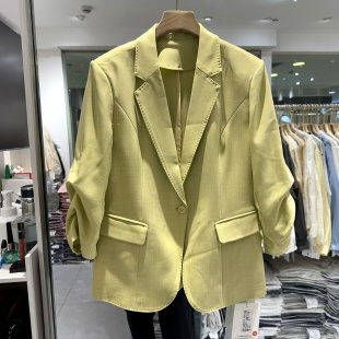 欧货春装 修身 2026新款 一粒扣泡泡袖 西服外套女 时尚 衣佳佰分68A08