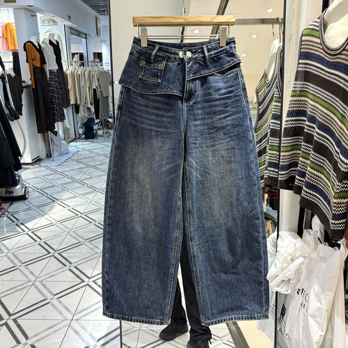 L633遮屁帘牛仔弯刀裤女裤