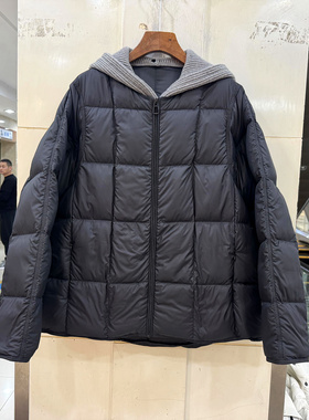 33232 欧洲站冬装2025款可拆卸针织连帽休闲宽松减龄小个短羽绒服