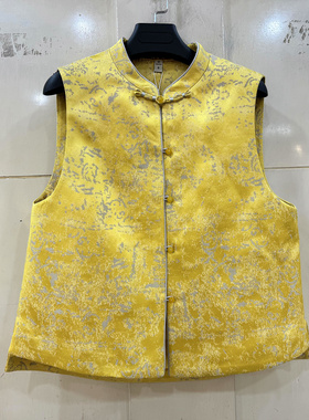 OSY-26A6101 珍珠盘扣立领夹棉扎染色国风洋气马甲外套春装2026女