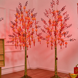 新款红果金币树灯2026新年装饰品场景布置春节元旦马年发财树摆件