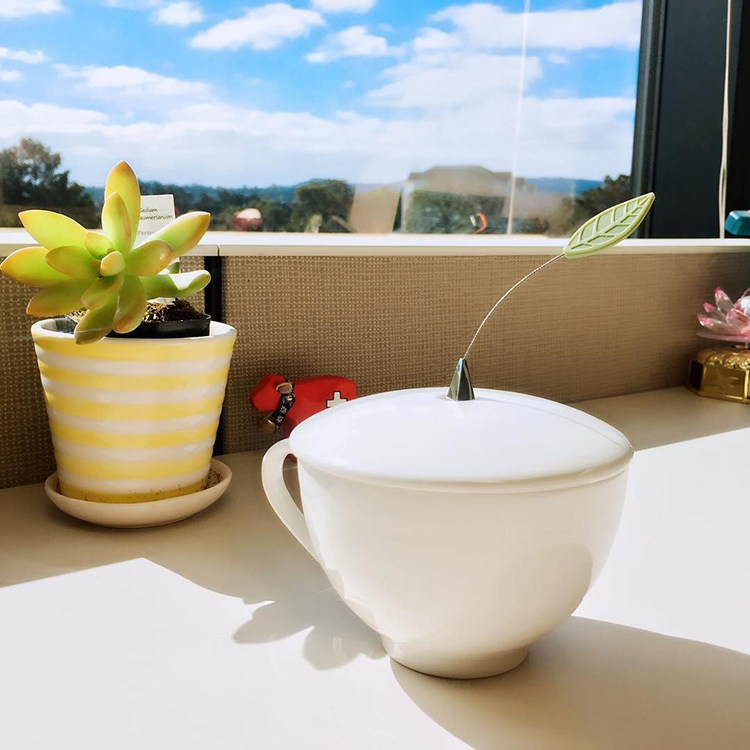 Tea Forte-Cafe Cup 咖啡馆系列晚宴会客陶瓷带盖茶杯过滤茶壶