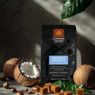 Tropical Coconut热带椰子低酸中度烘焙咖啡豆907g Moon Copper