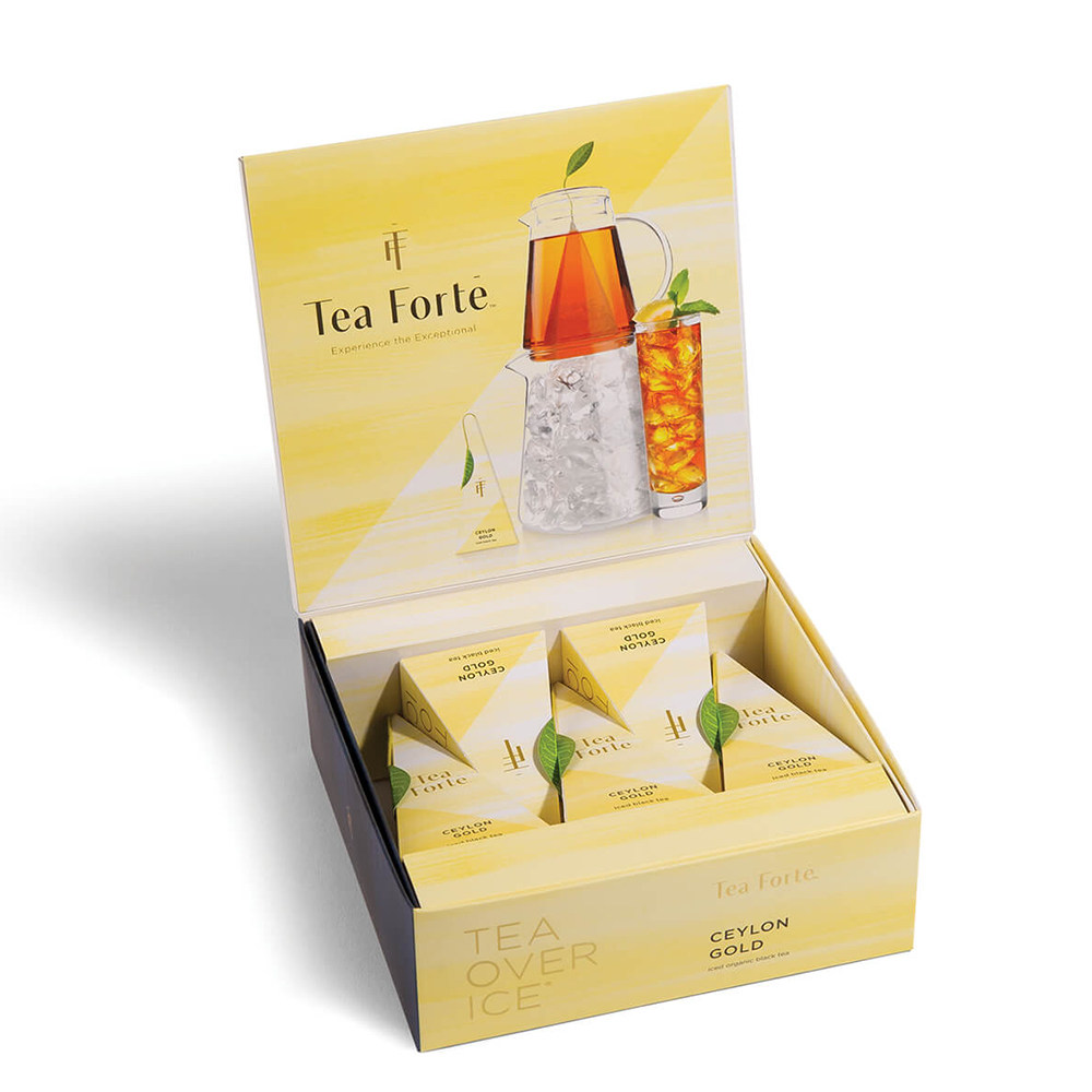 Tea Forte-锡兰金优质有机含咖啡因冰红茶手工制作金字塔浸泡茶包