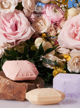 Caswell Massey-雕花天然植物鲜花玫瑰兰花忍冬女士沐浴香皂礼盒