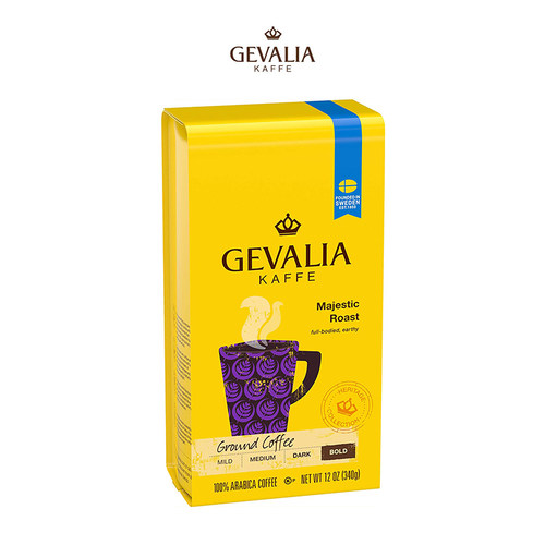 Gevalia-耶瓦利亚 瑞典 Majestic Roast  精选纯黑咖啡粉 340g
