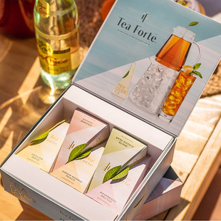 Tea Forte-水果冰茶 锡兰金茶芒果冰桃冰橙 金字塔茶包综合装 5包