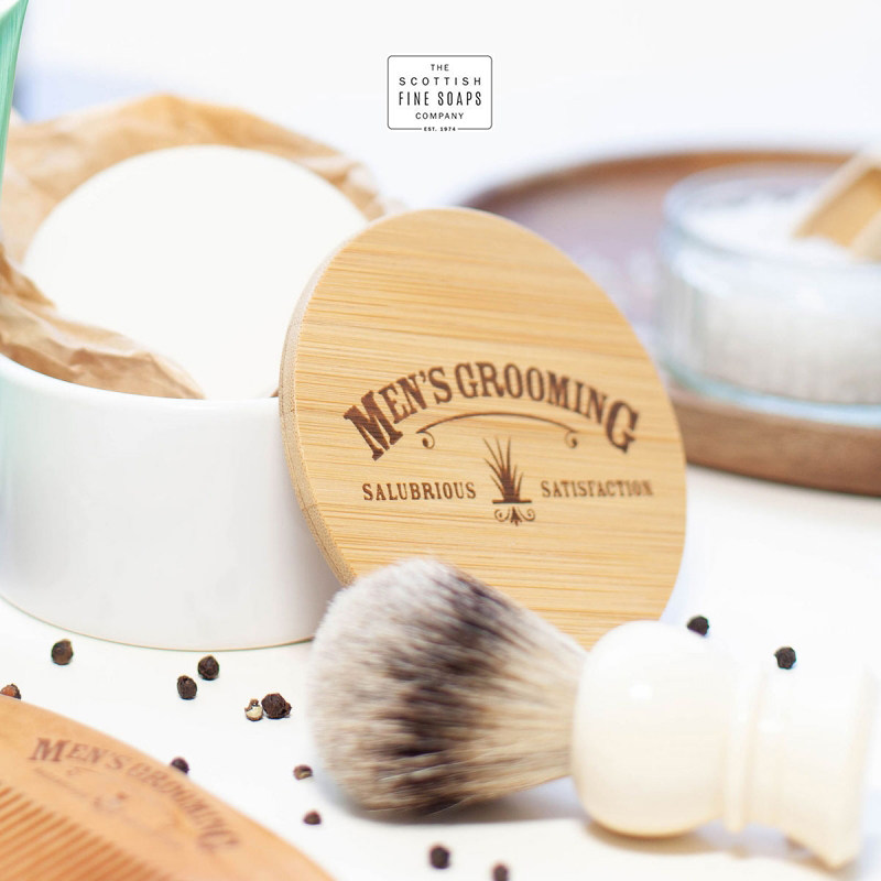 Scottish Fine Soaps-香根草檀香 含陶瓷皂碗男士传统剃须皂 100g