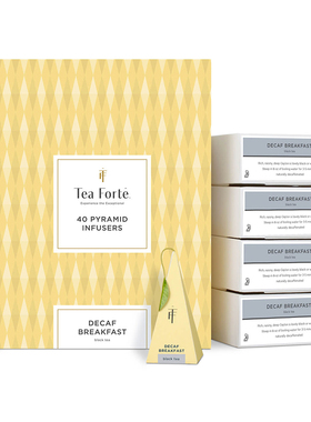 Tea Forte-DECAF BREAKFAST锡兰红茶葡萄干味 金字塔茶包礼盒40个