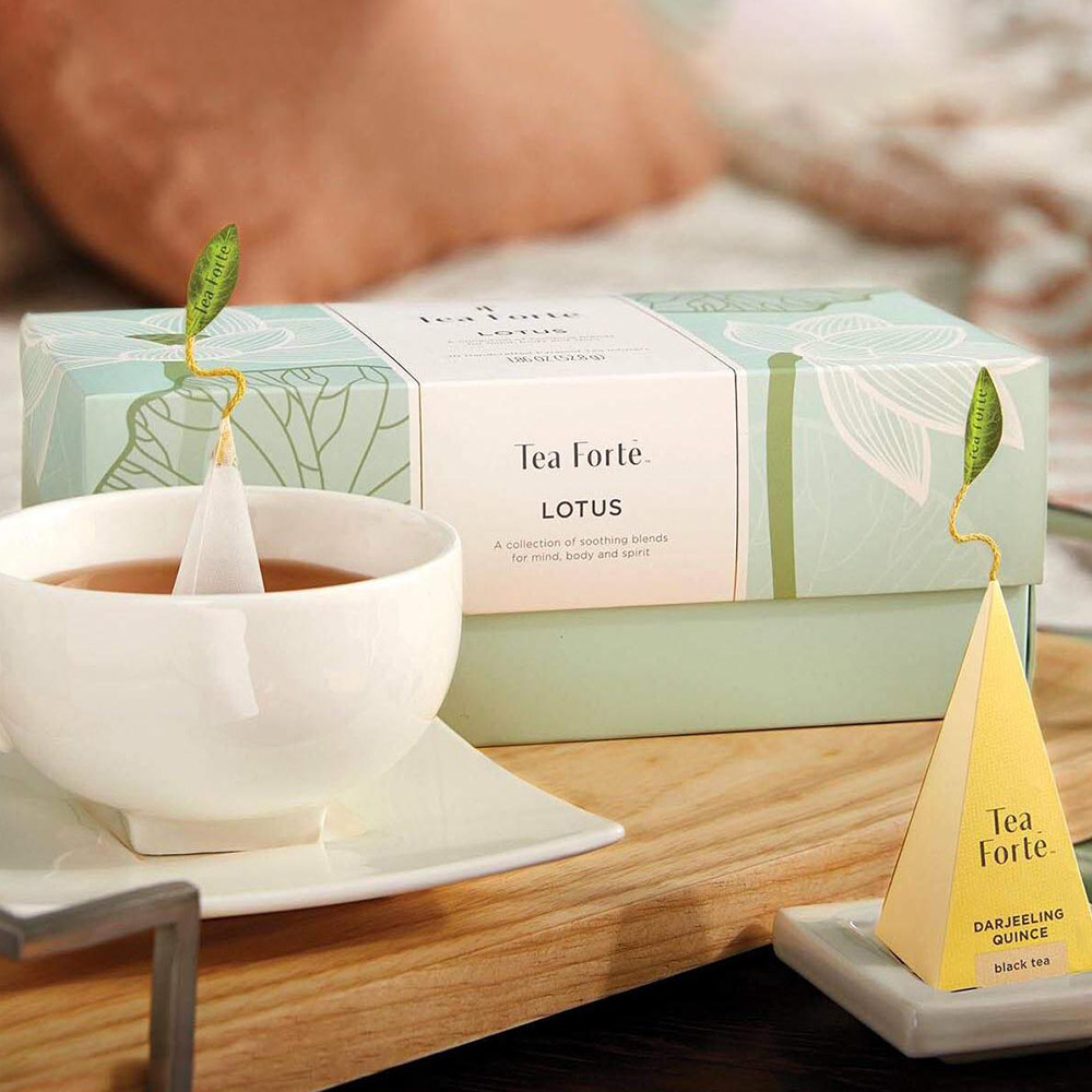 Tea Forte-Lotus莲花香草梨乌龙橙茉莉大吉岭红茶金字塔茶包礼盒