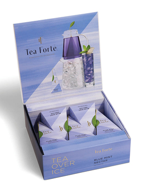 Tea Forte-蓝色薄荷花蜜优质有机无咖啡因草本冰茶金字塔茶包5个
