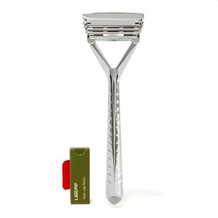 Leaf- 身体头部安全贴合弧度刀头三层传统可替换单刃刀片剃须刀