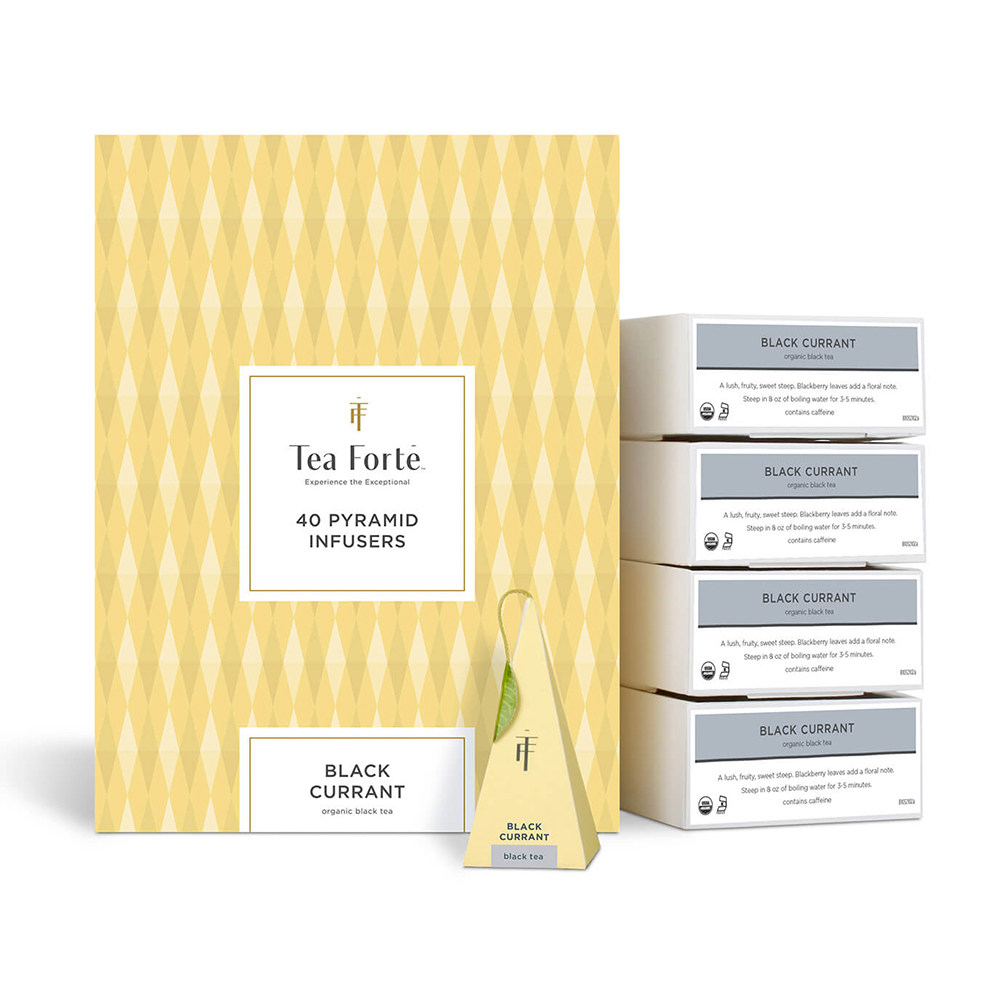 Tea Forte-BLACK CURRANT黑加仑红茶果香浓郁金字塔茶包礼盒40个