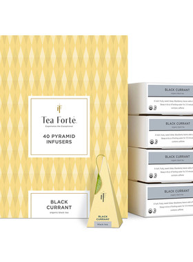 Tea Forte-BLACK CURRANT黑加仑红茶果香浓郁金字塔茶包礼盒40个