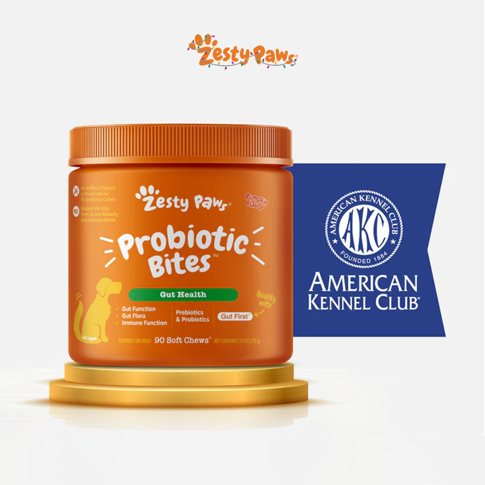 Zesty Paws-有助支持爱犬的消化免疫系统缓解胀气腹泻 狗狗益生菌
